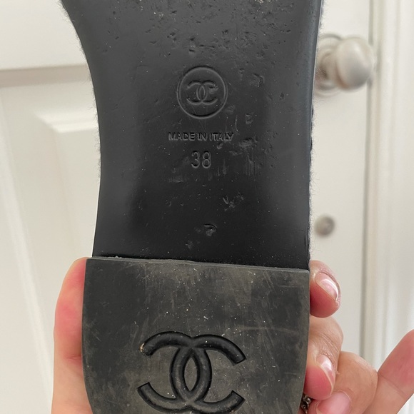 Black Chanel Chord Mule Sandals - Picture 2 of 5